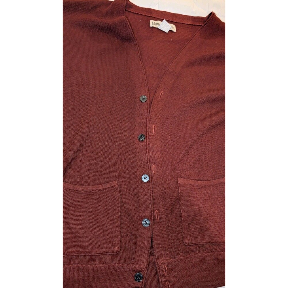 Munsingwear Mens Burgundy Long Sleeve Crew Neck Knit Pullover Sweater L - Picture 5 of 6